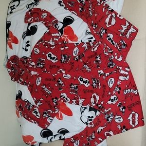 Disney Women's Pajama one piece fleece hooded minnie mouse & mickey